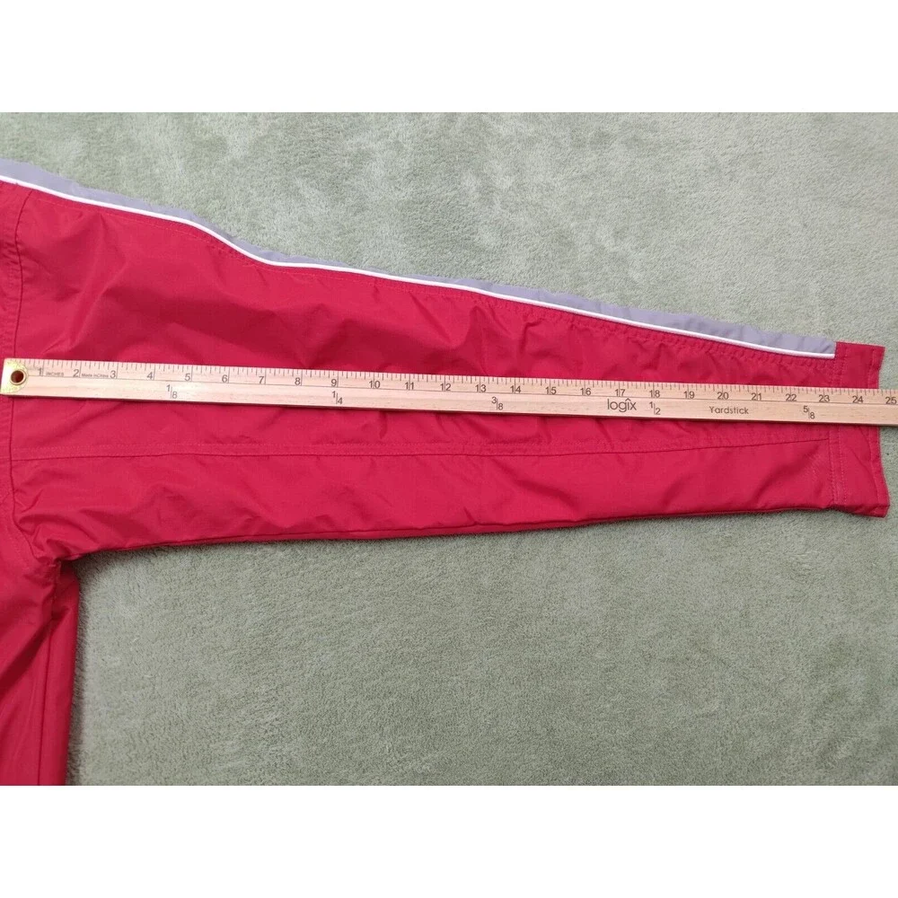 Reebok Windbreaker Jacket Mens Sz L Red Full Zip Technical Track Training